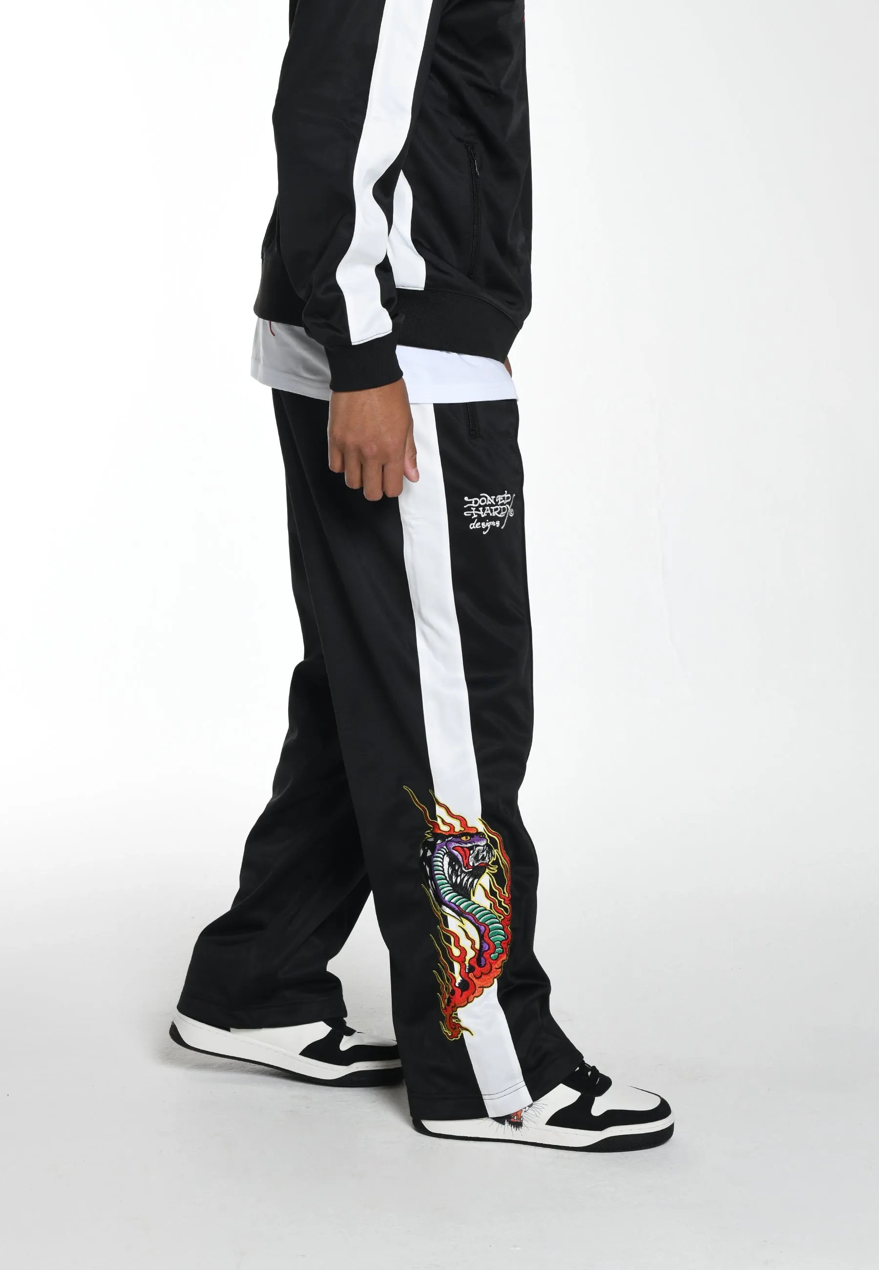 Mens Hell-Catz Tricot Tracksuit Joggers - Black