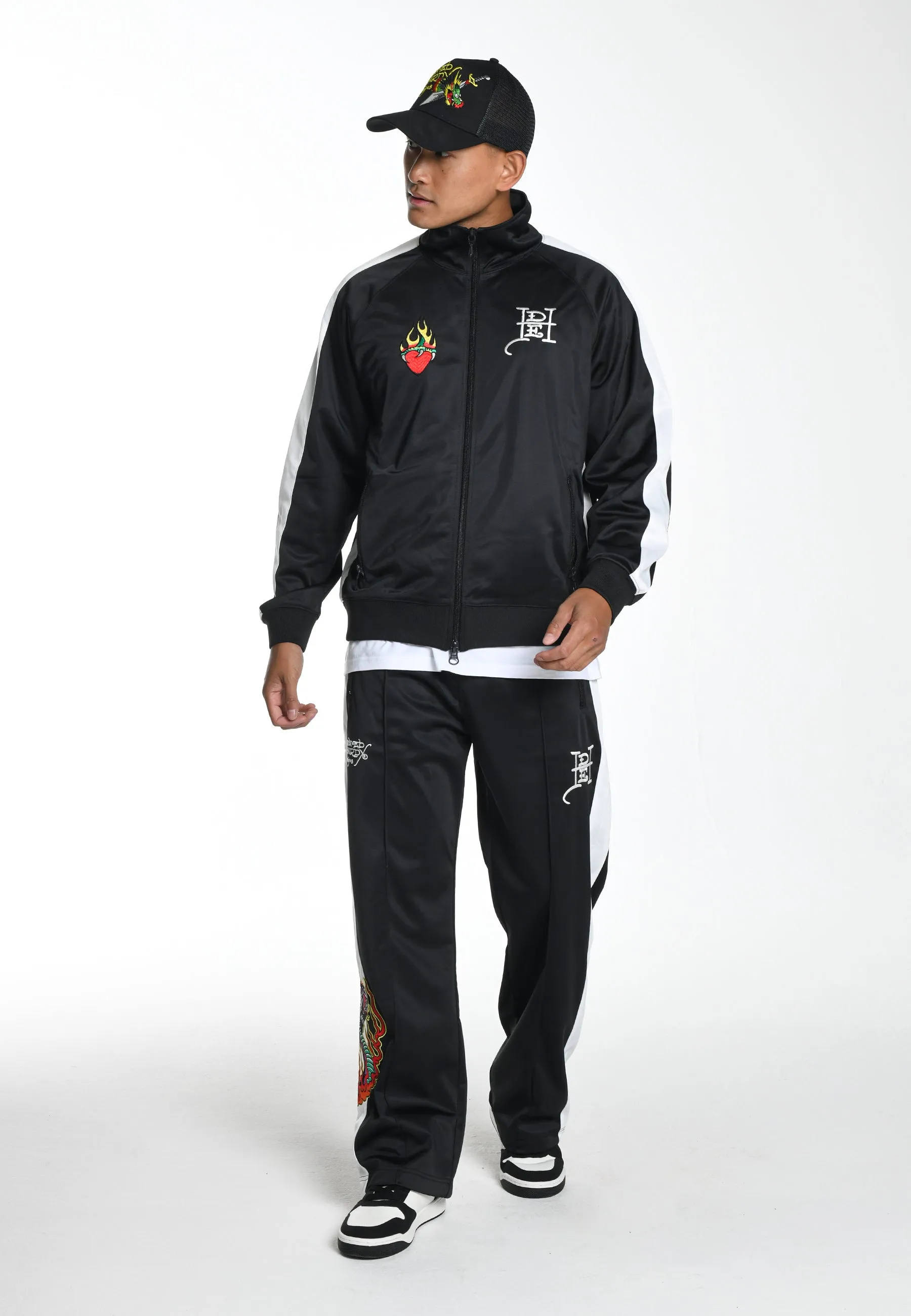 Mens Hell-Catz Tricot Tracksuit Joggers - Black