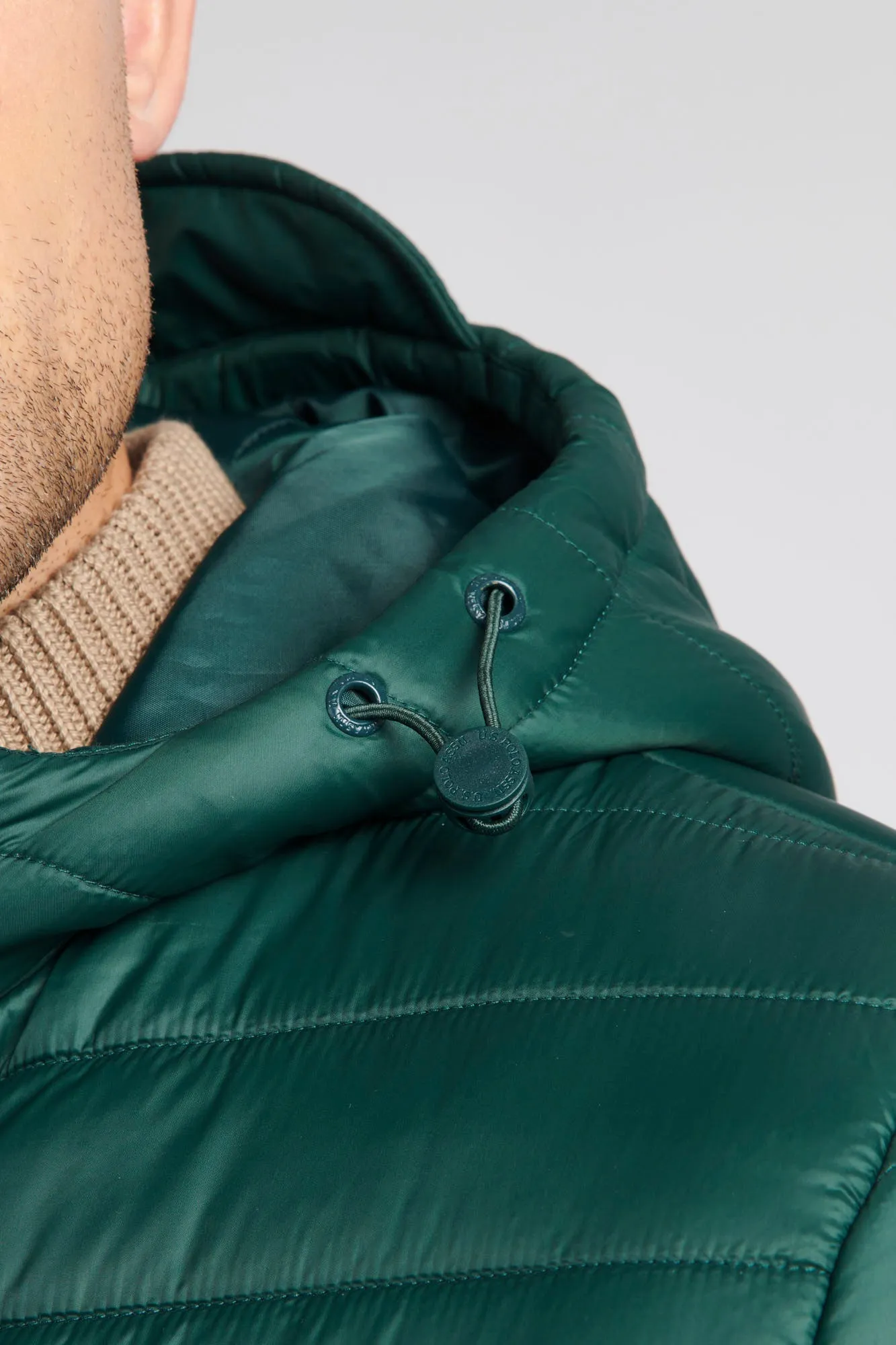 Mens Hooded Quilted Coat in Ponderosa Pine