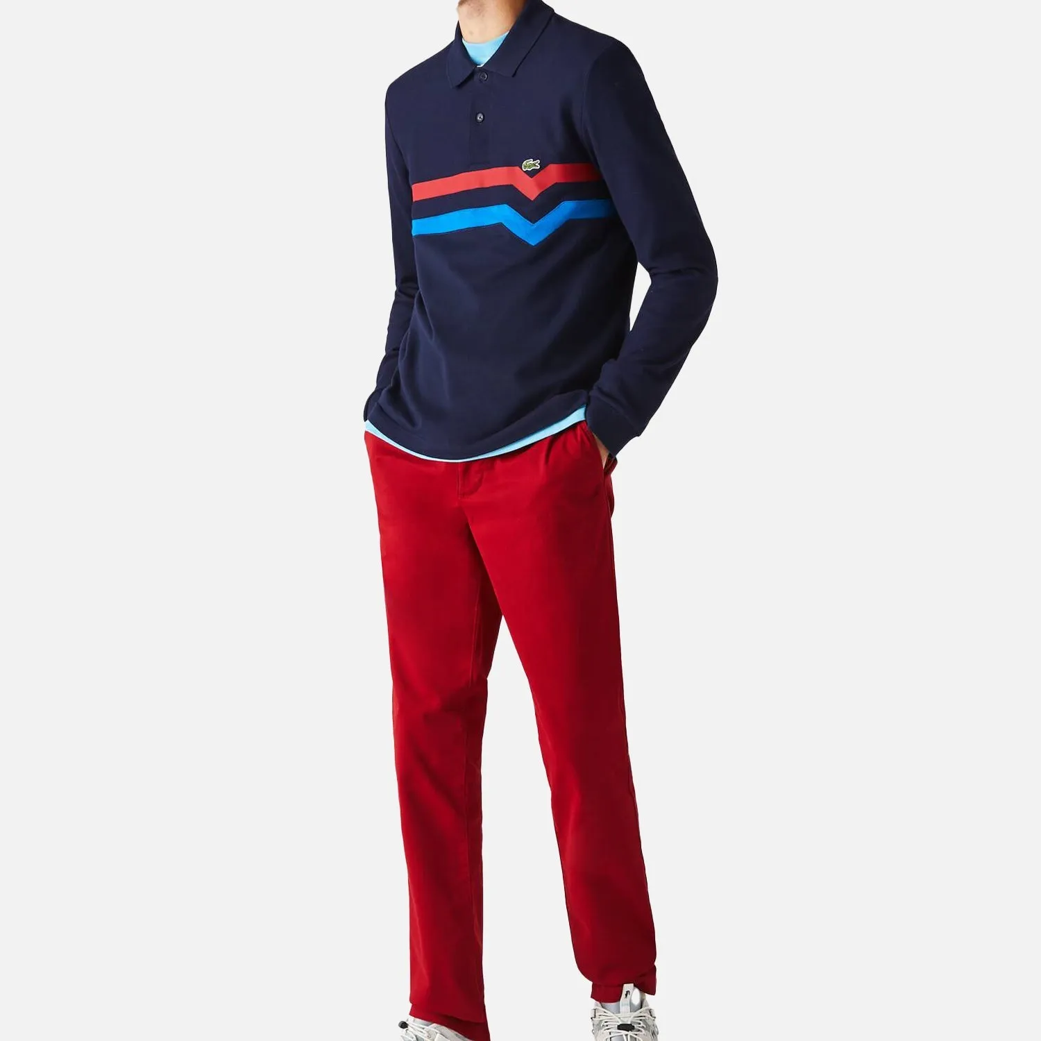 Men's Lacoste Slim Fit Chino Trousers - Red