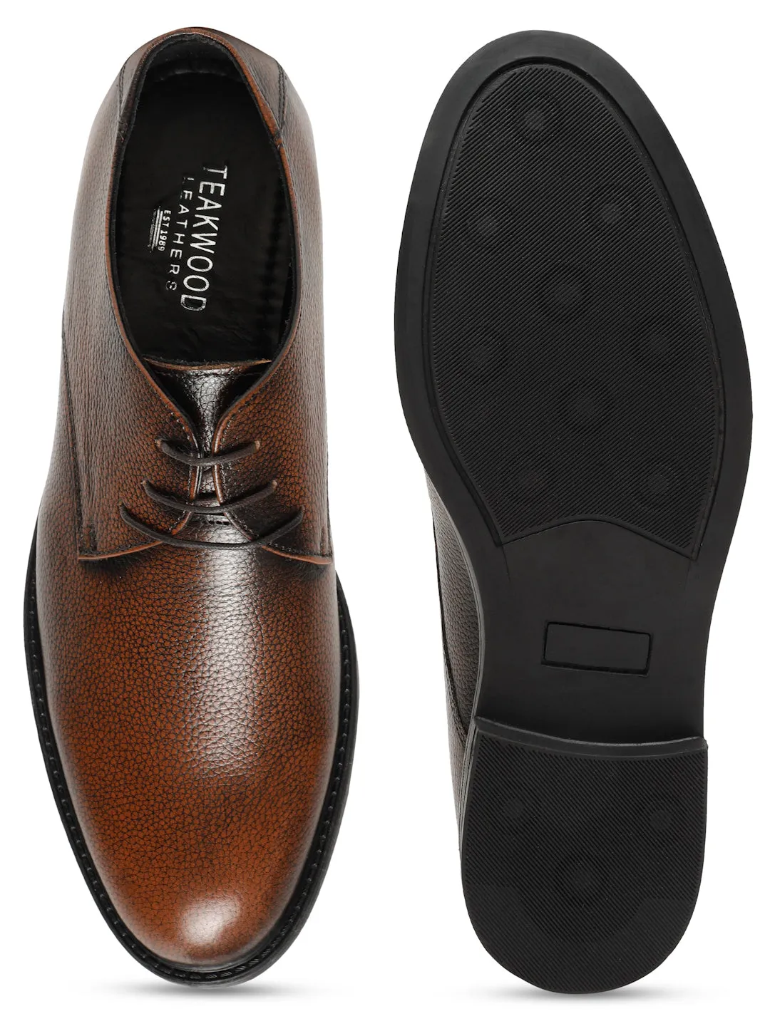 Men's Pine Texture Leather Derbies Shoes