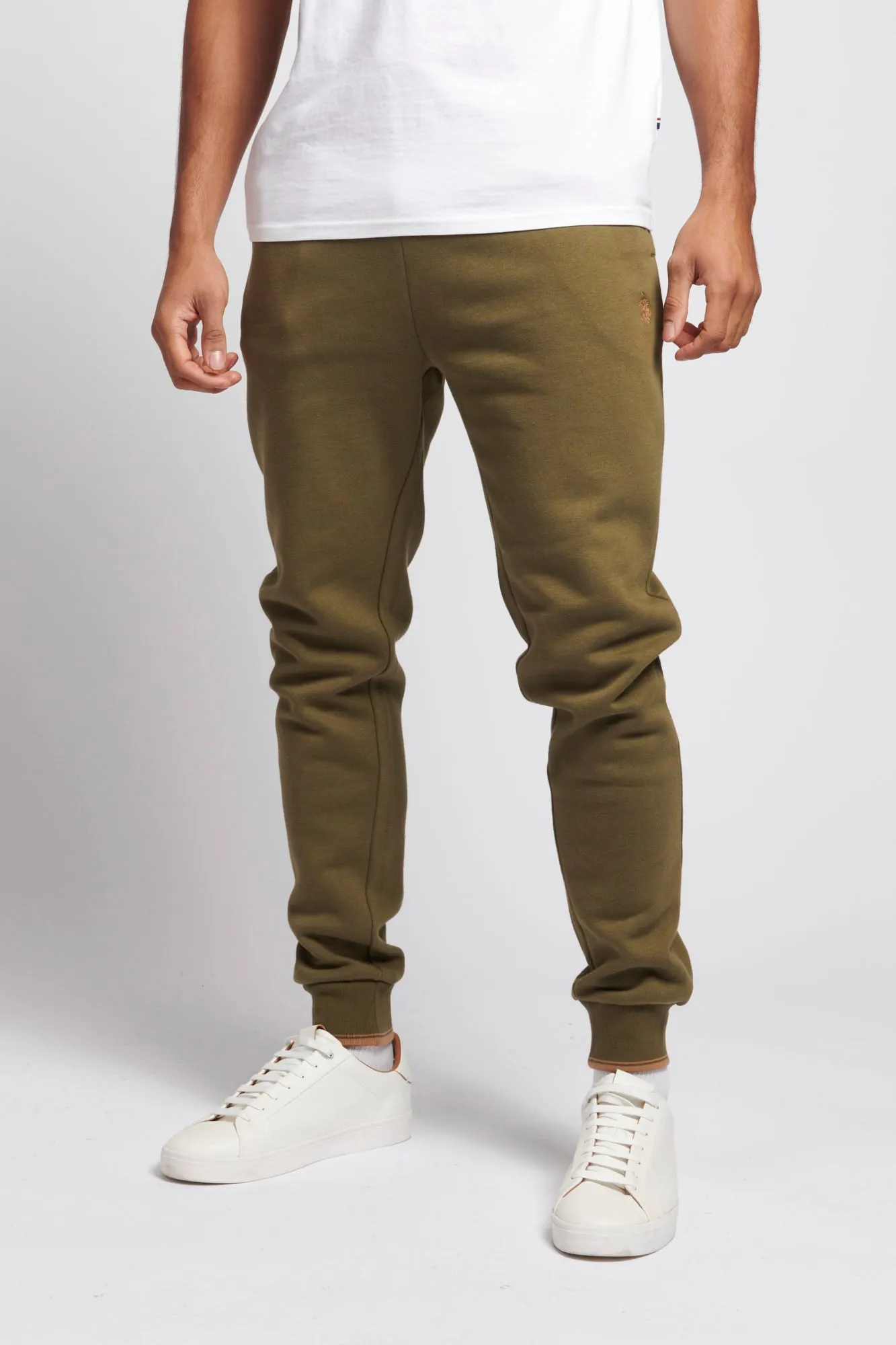 Mens Tipped Joggers in Burnt Olive