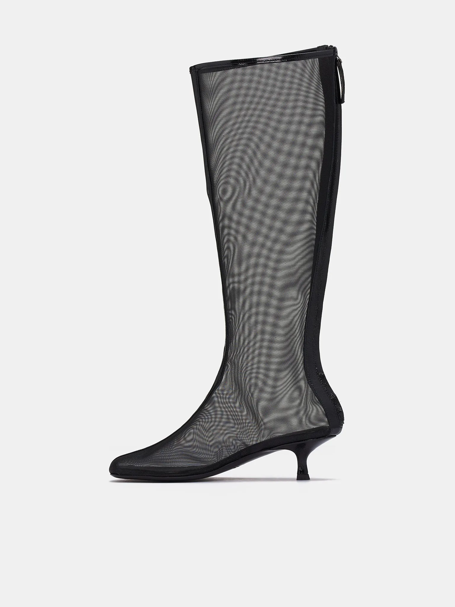 Mesh Calf-High Boots (24049182-BLACK)