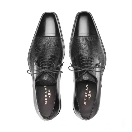 Mezlan Soka Black Deerskin Oxfords