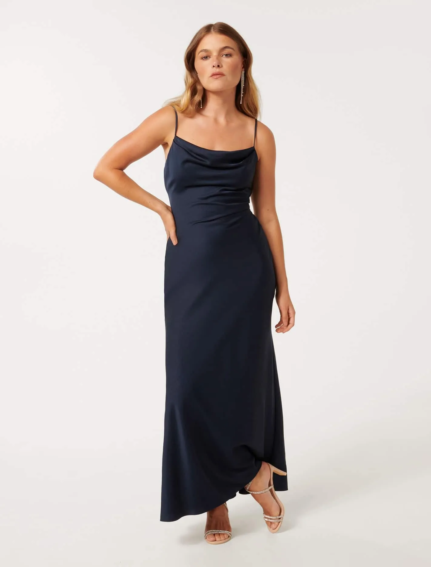 Mia Petite Satin Maxi Dress