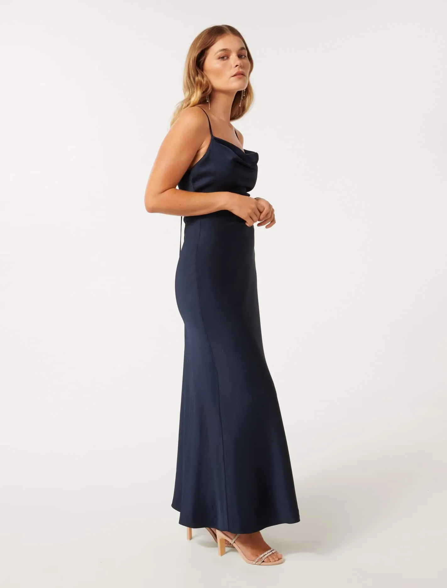 Mia Petite Satin Maxi Dress