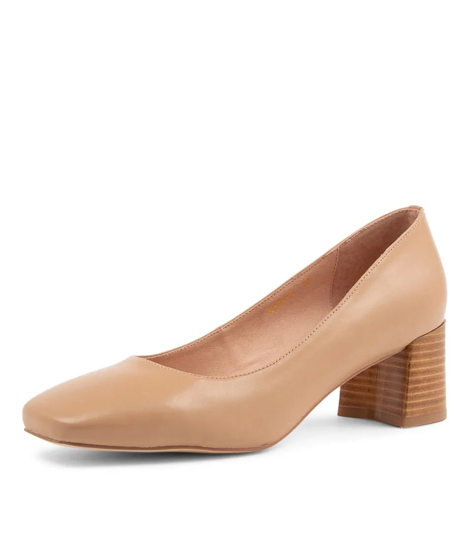 MIDAS Conan Dark Nude Leather Pump Heels