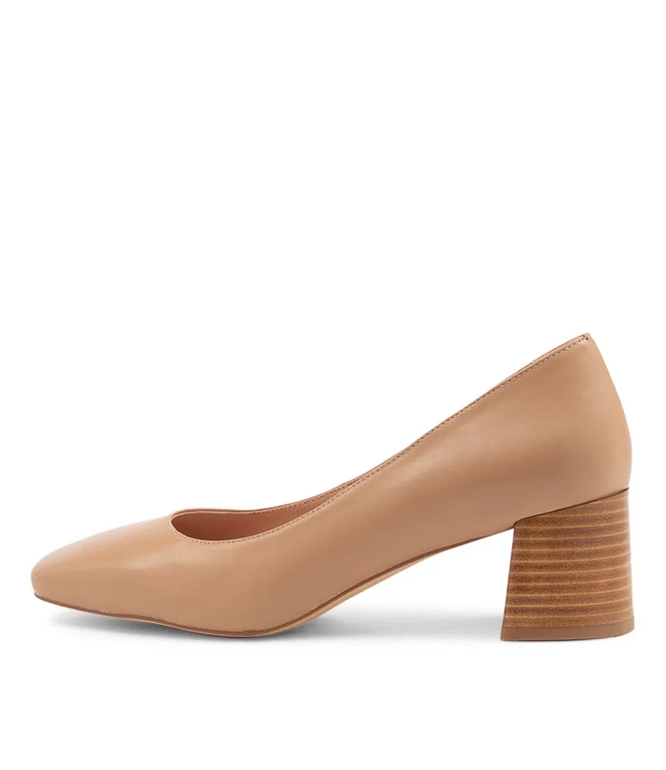 MIDAS Conan Dark Nude Leather Pump Heels