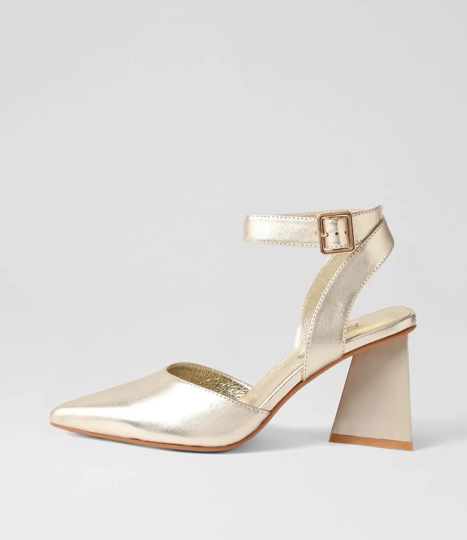 MIDAS Hilar Pale Gold Leather Heels