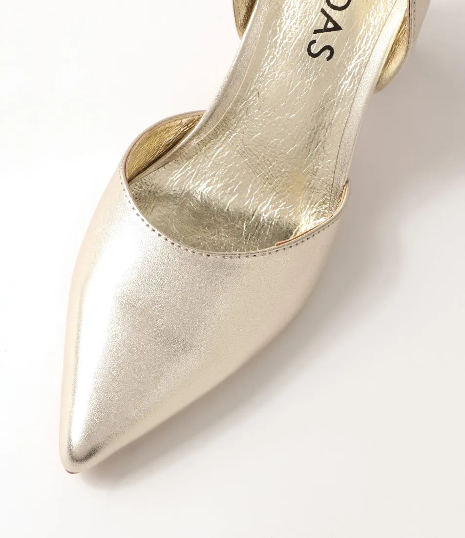 MIDAS Hilar Pale Gold Leather Heels