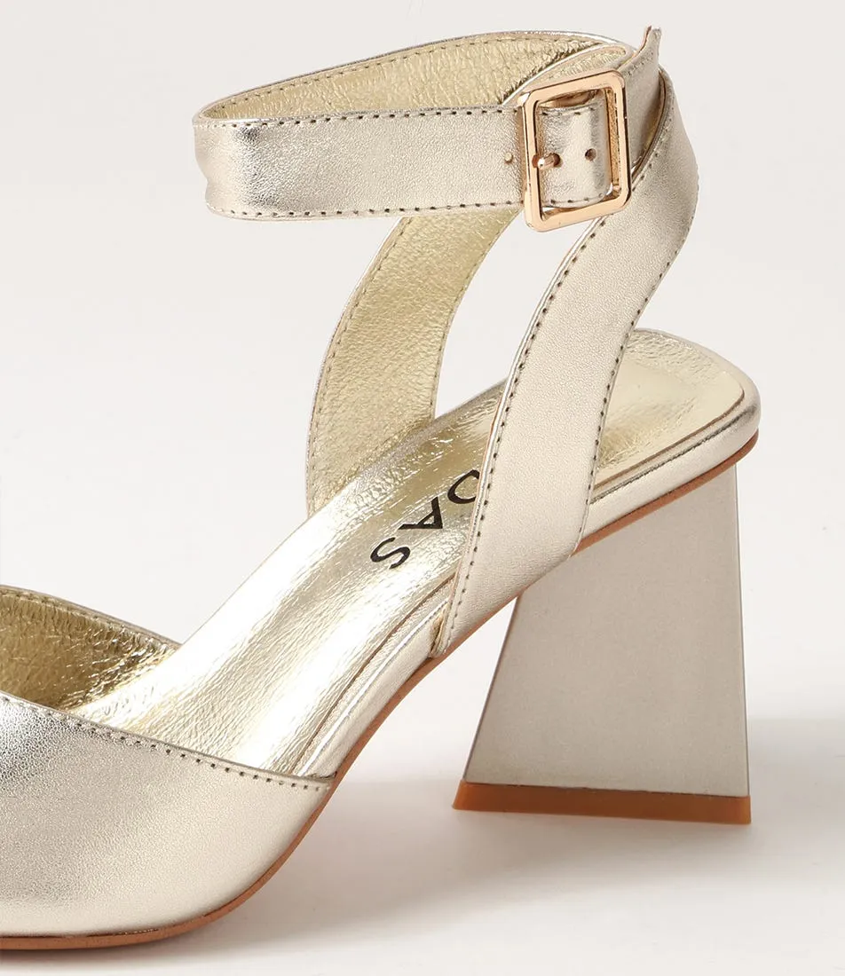 MIDAS Hilar Pale Gold Leather Heels