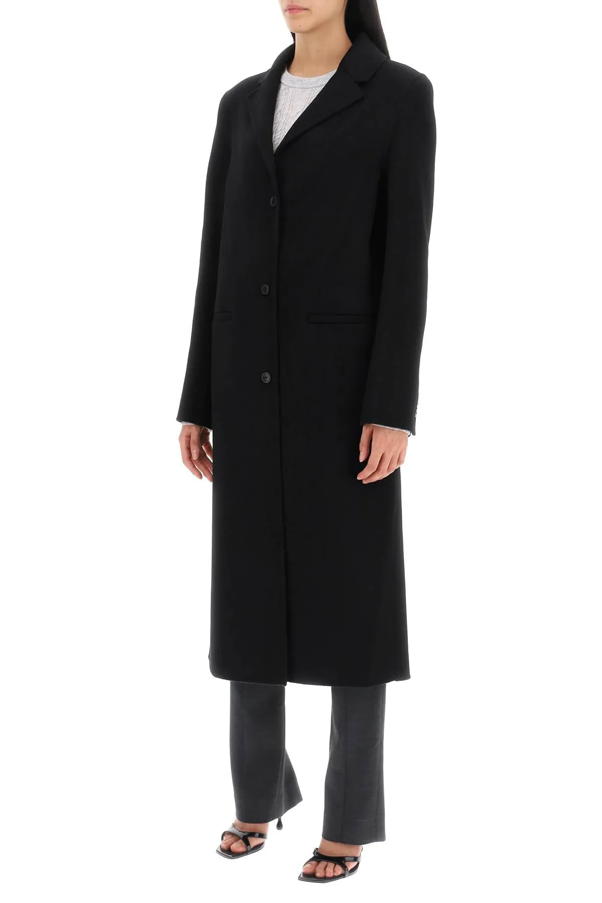 Mill Long Coat In Wool And Cashmere