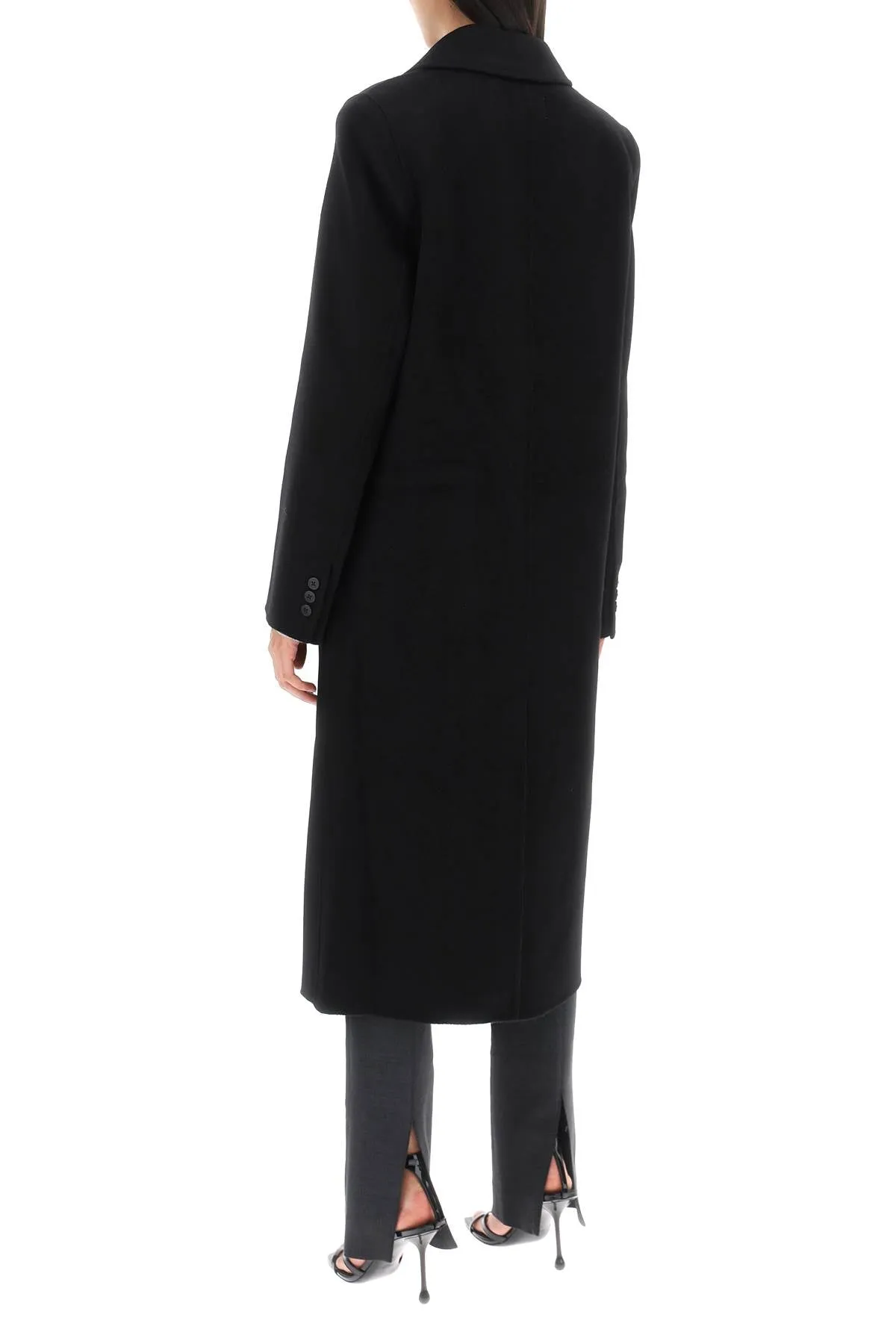 Mill Long Coat In Wool And Cashmere