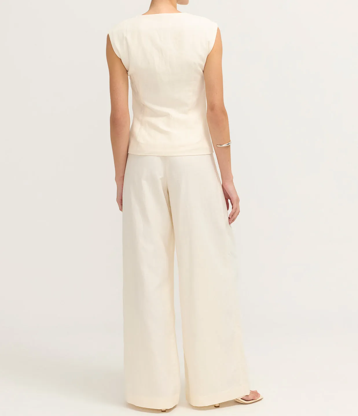 Minimal Fold Trousers in Ivory