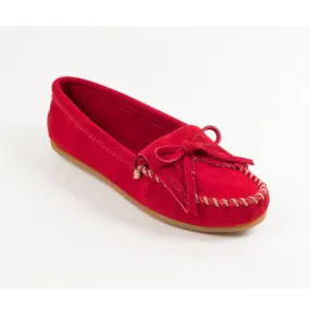 Minnetonka Cherry Red Moccasins - Kilty Hardsole