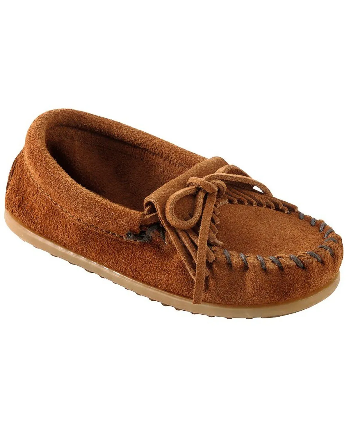 Minnetonka Girls' Kilty Suede Moccasins