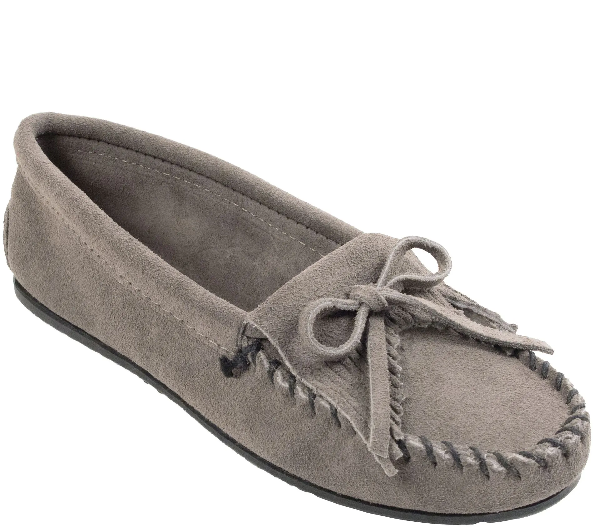 Minnetonka Women's Kilty Gray Moccasins