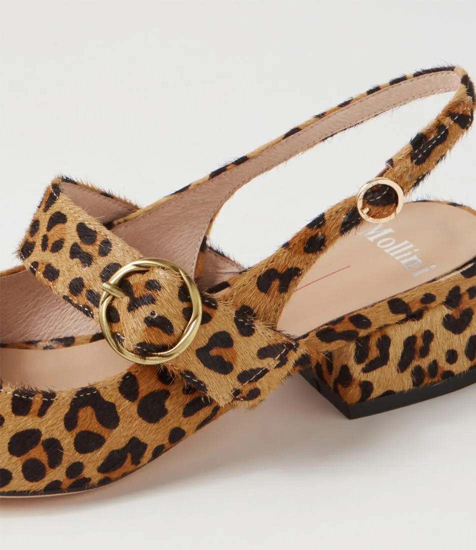 MOLLINI Thetime Leopard Pony Mary Jane Heels