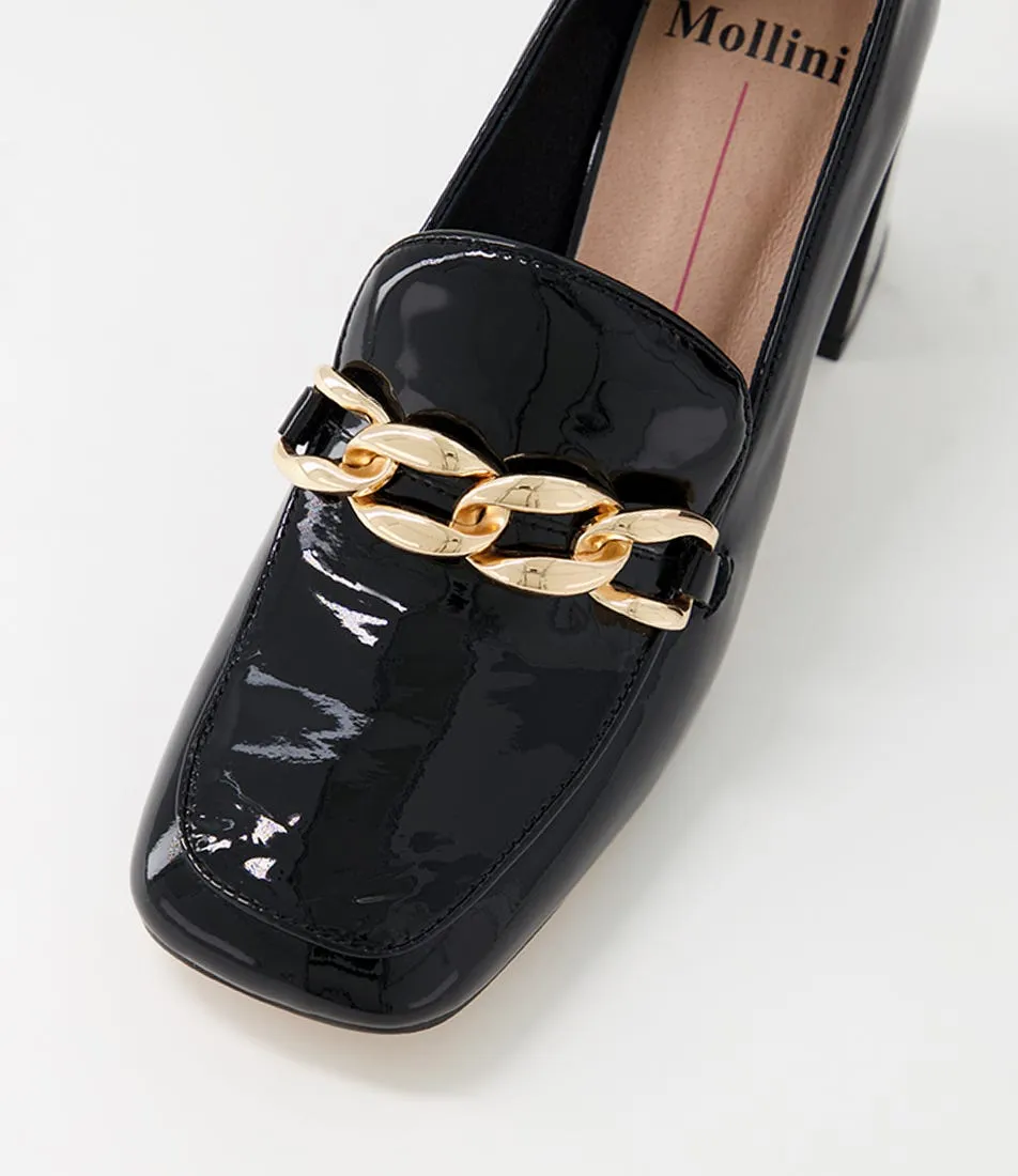 MOLLINI Tulsa Black Patent Leather Heels