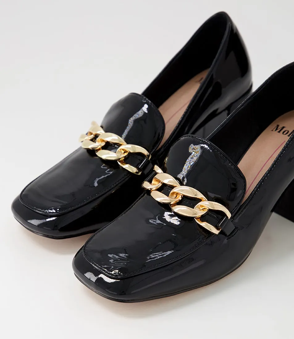 MOLLINI Tulsa Black Patent Leather Heels