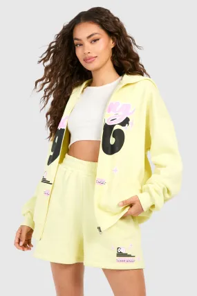 Motorsport Puff Print Zip Through Hooded Tracksuit