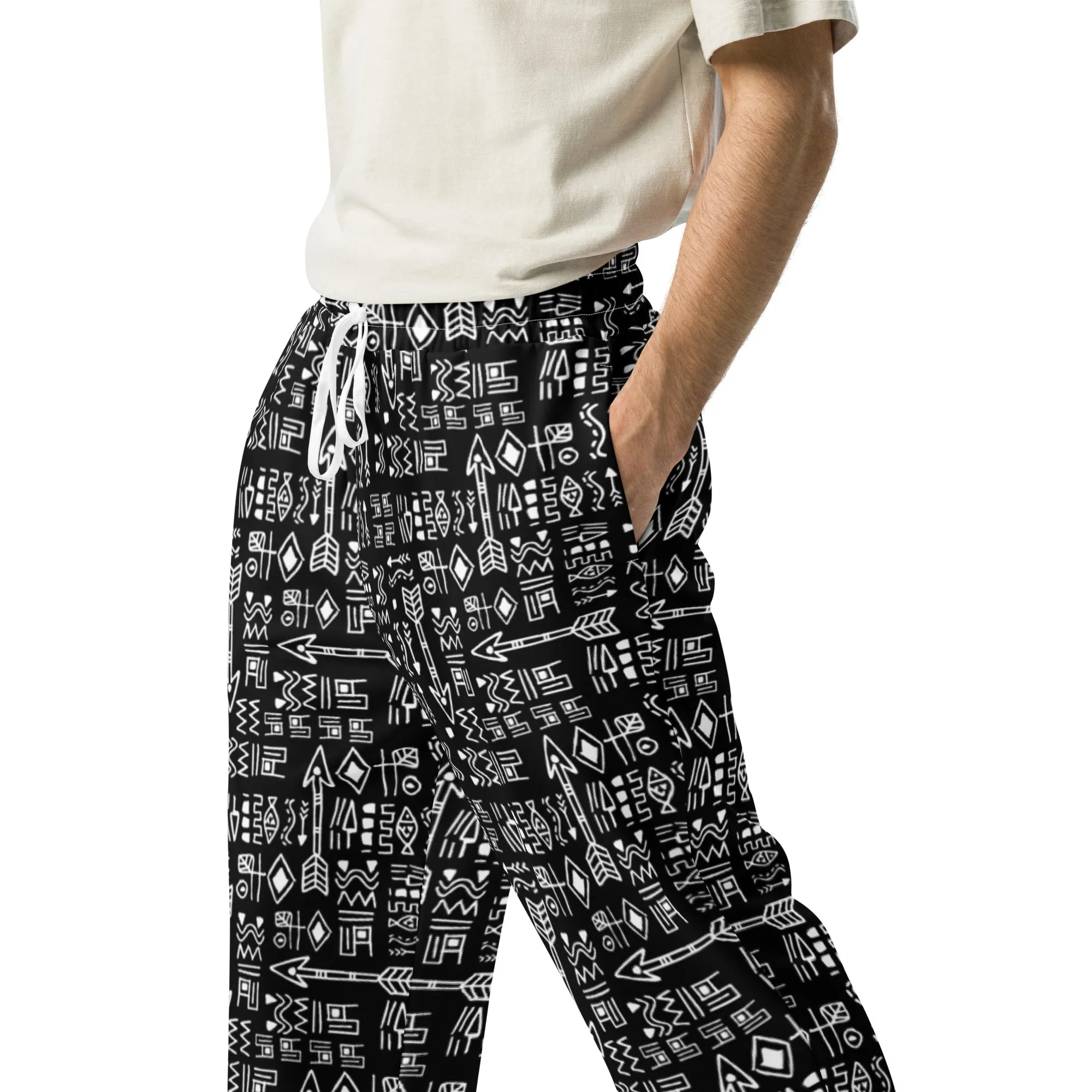 Native American Inspired Doodle Wide-leg joggers