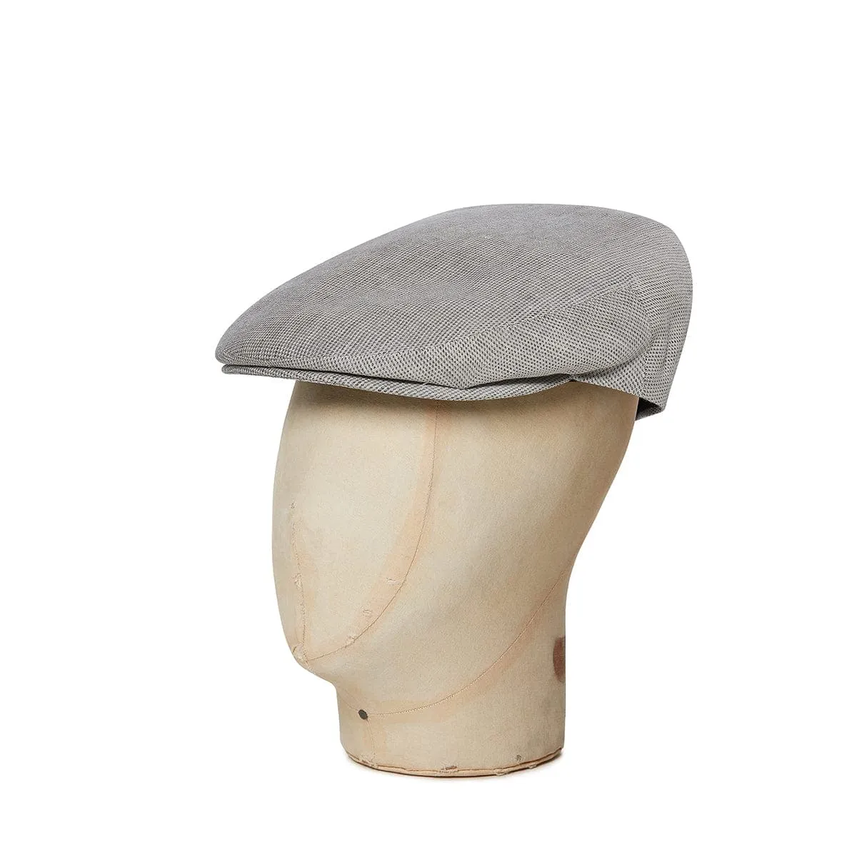 Natural Textured Linen Flat Cap