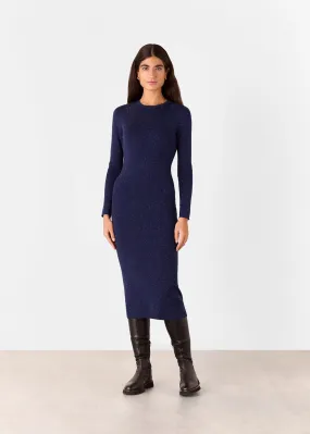 Navy Annie Sparkle Knit Dress