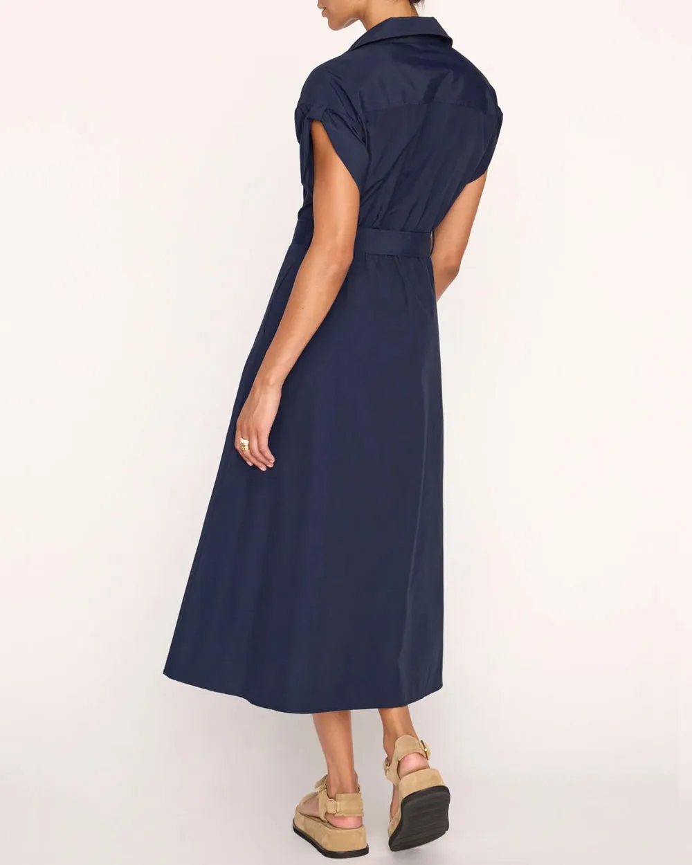 Navy Fia dress with belt