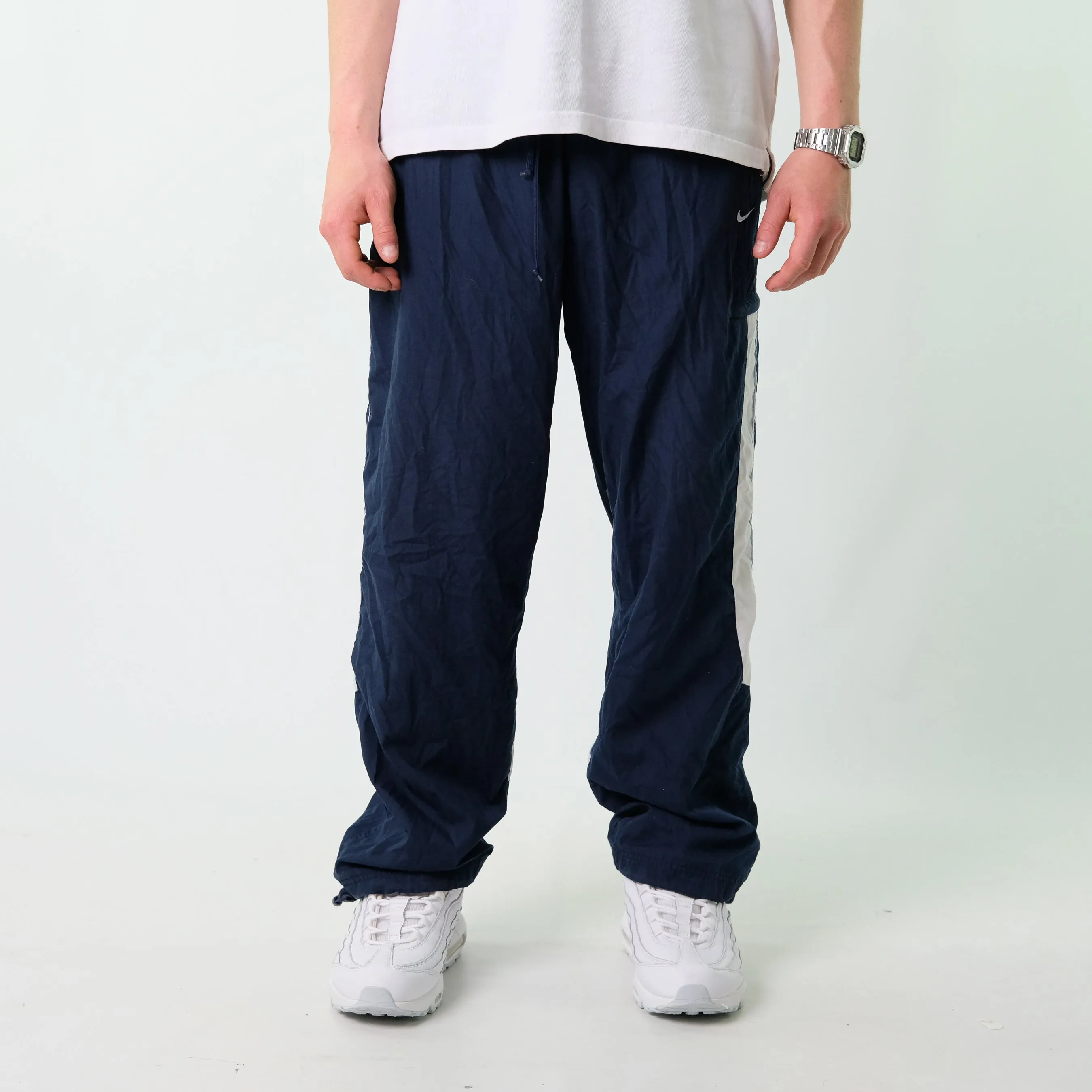 Navy Blue y2ks Nike Tracksuit Bottoms  Baggy Pants (31x32)