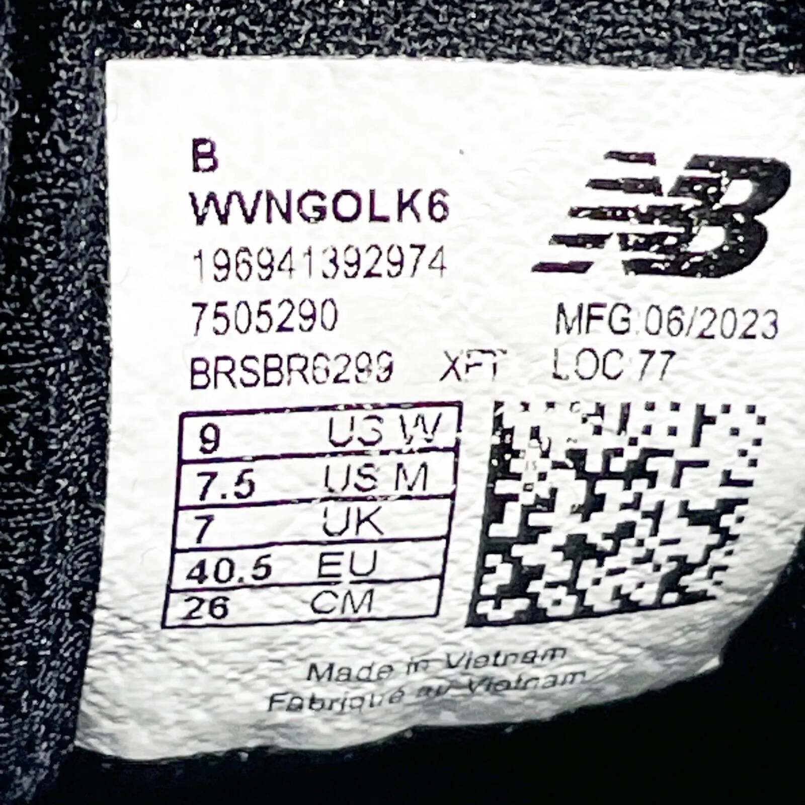 New Balance Unisex FF X Vongo V6 WVNGOLK6 Black Running Shoes Sneakers M7.5 W9 B