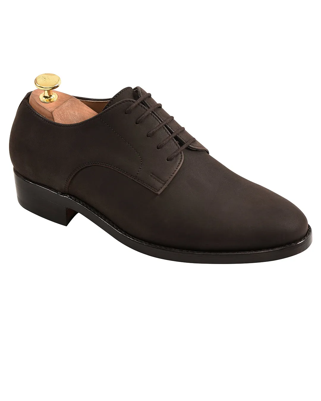 High-Quality Brown Nubuck Derby Shoes