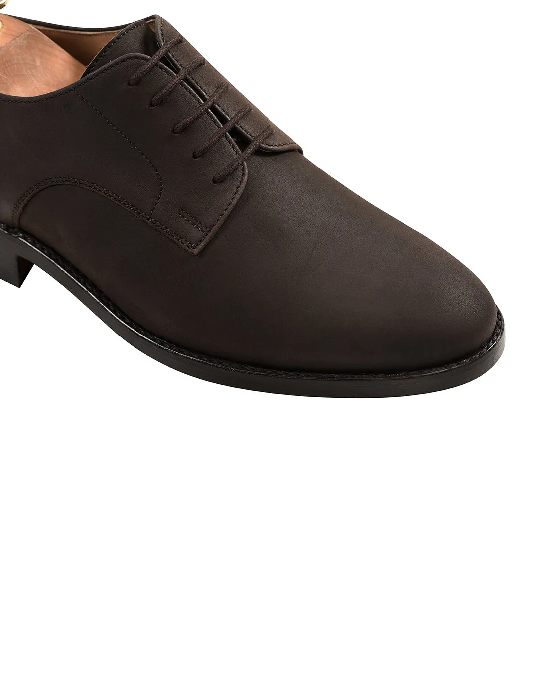 High-Quality Brown Nubuck Derby Shoes