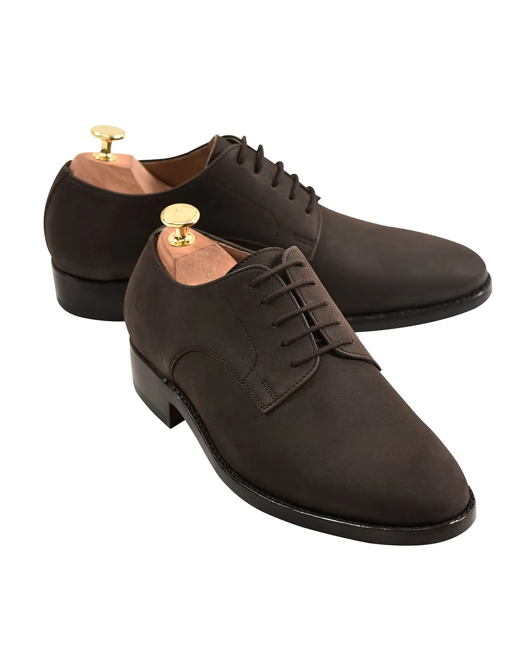 High-Quality Brown Nubuck Derby Shoes