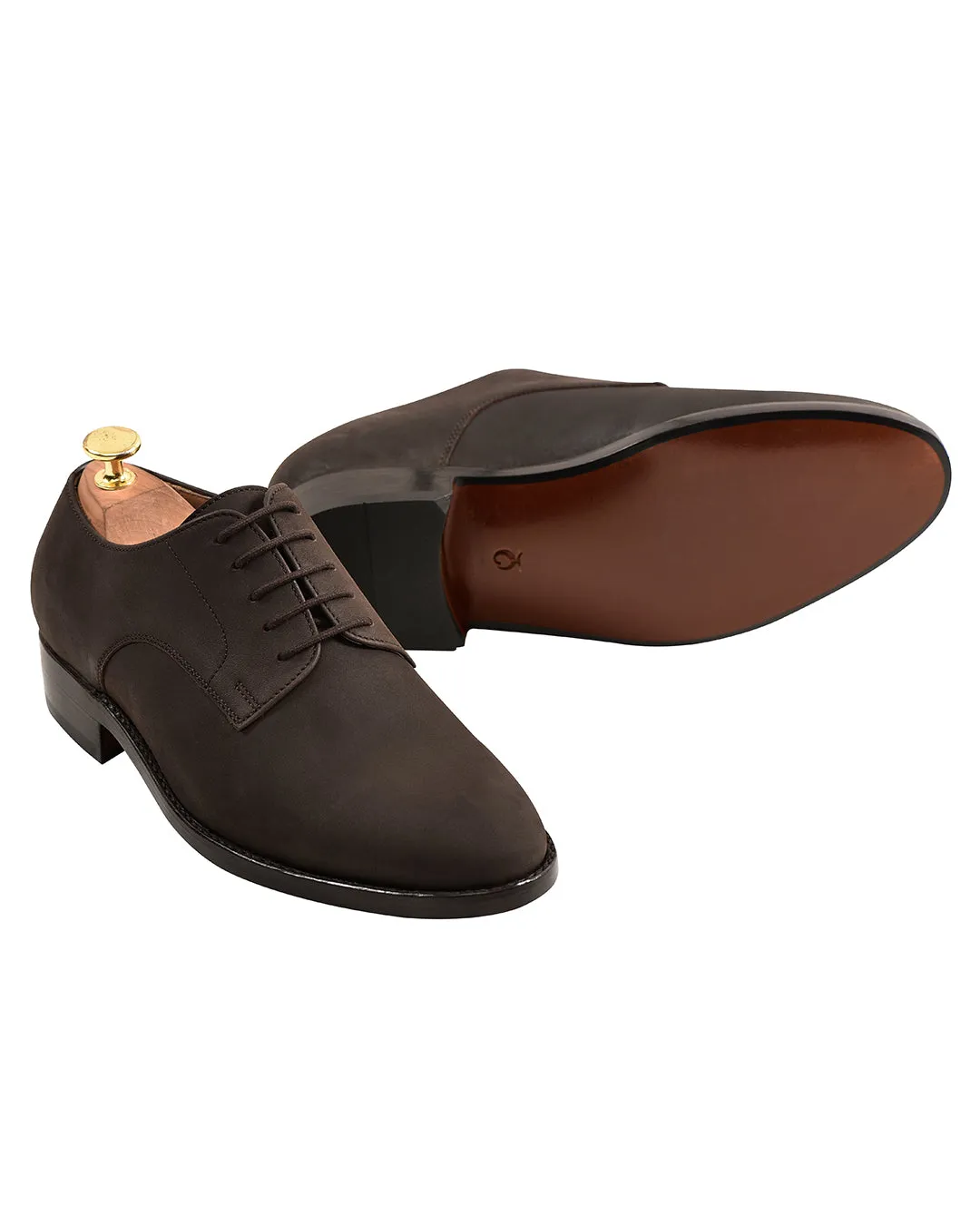 High-Quality Brown Nubuck Derby Shoes