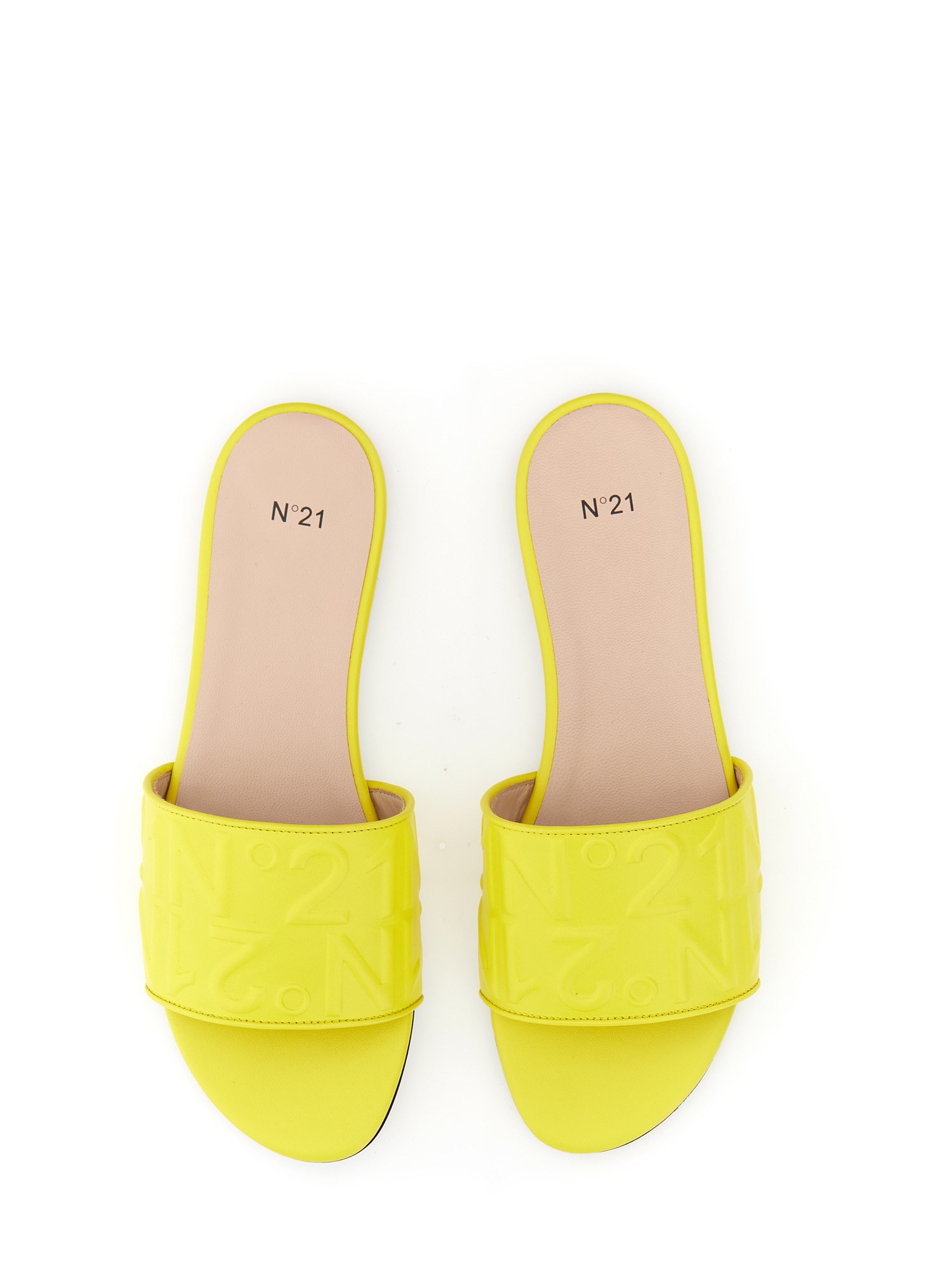 N°21 Leather Slide Sandal with Logo