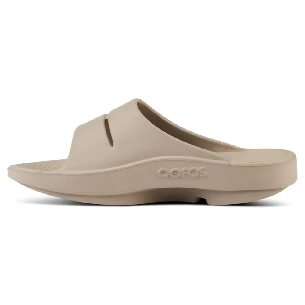 OOFOS OOahh Slide Nomad Taupe Sandal (Unisex)