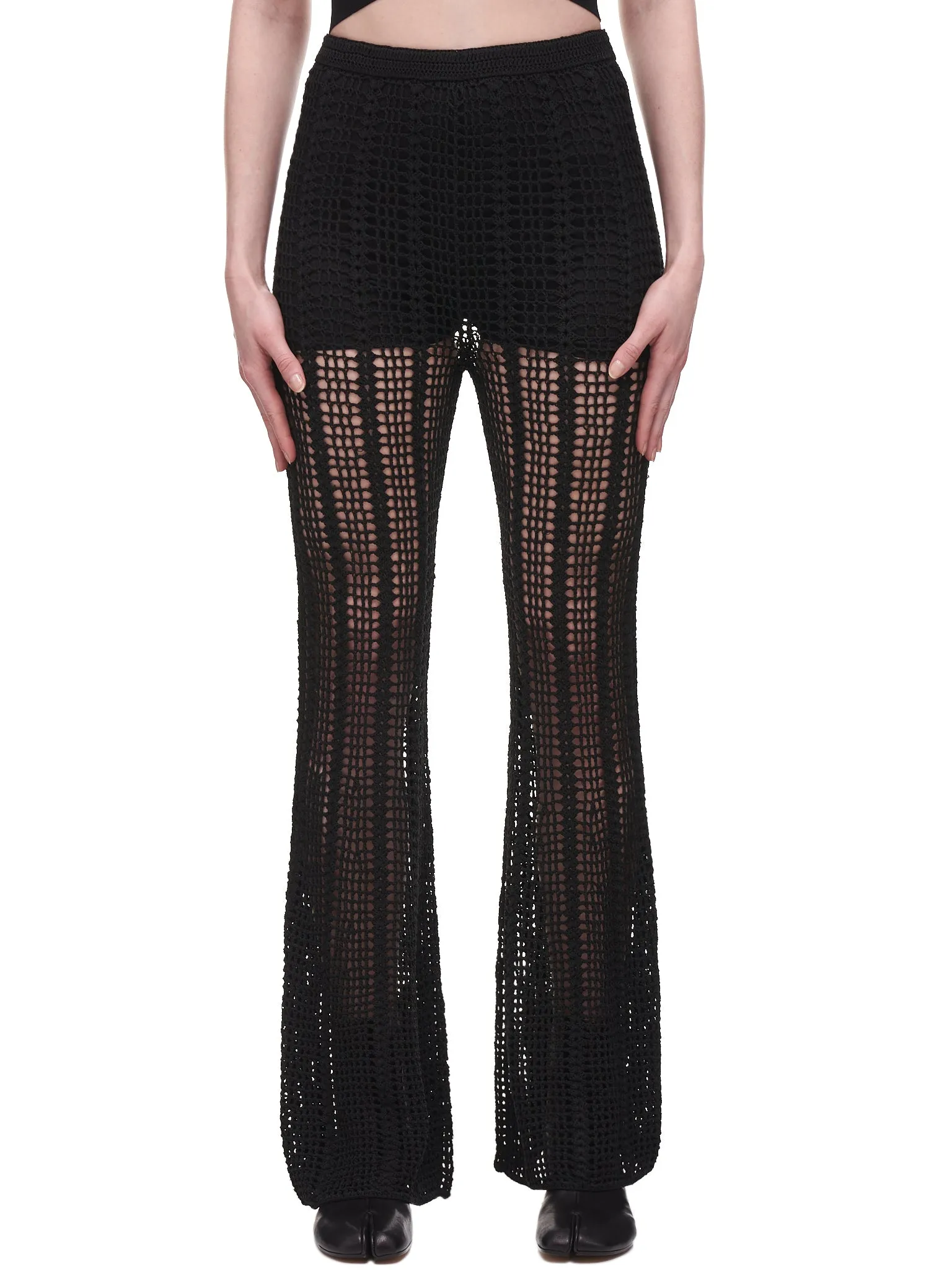 Open Crochet Trousers (C7043R22-BLACK)