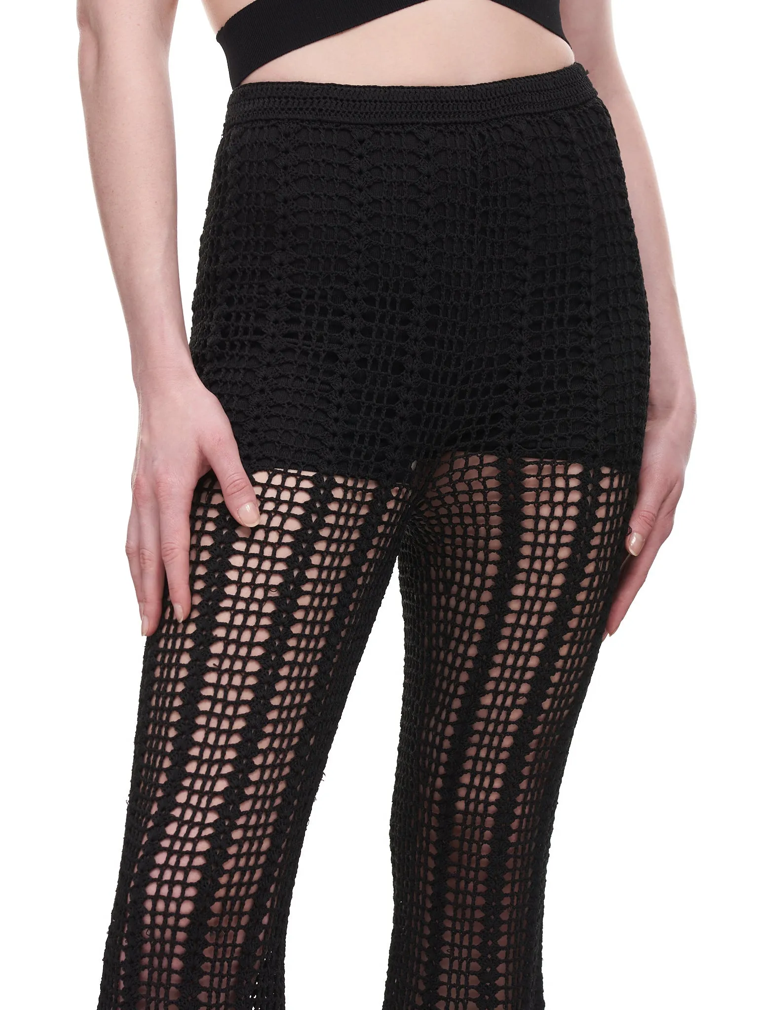 Open Crochet Trousers (C7043R22-BLACK)