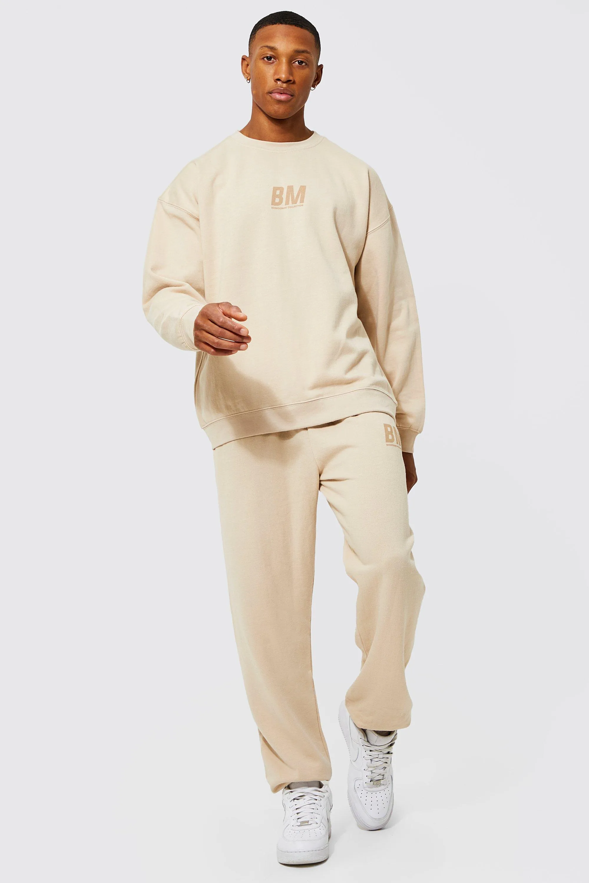 Oversized Bm Sweatshirt Tracksuit | boohooMAN UK