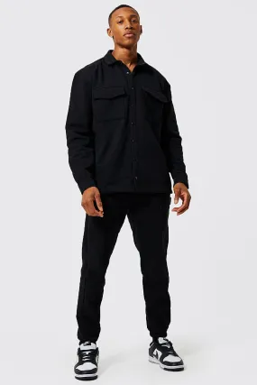 Oversized Jersey Shirt Tracksuit | boohooMAN UK