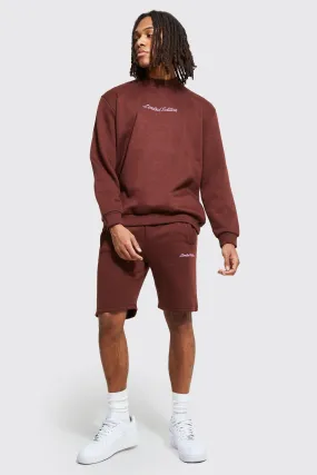 Oversized Limited Sweatshirt Short Tracksuit | boohooMAN UK