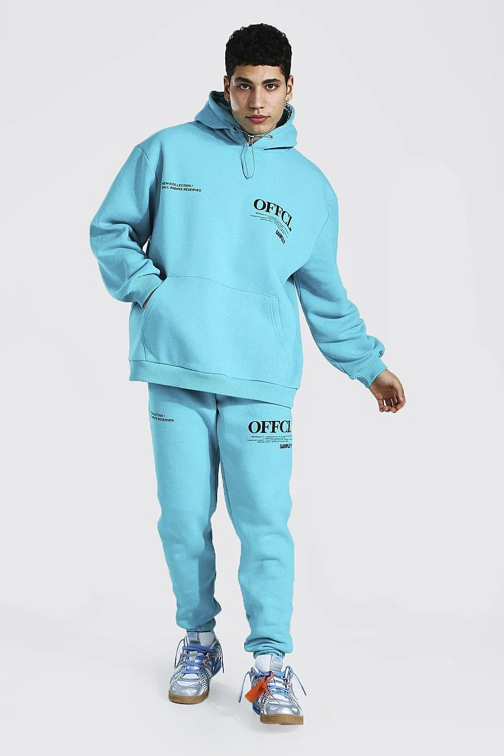 Oversized Official Worldwide Hooded Tracksuit | boohooMAN UK