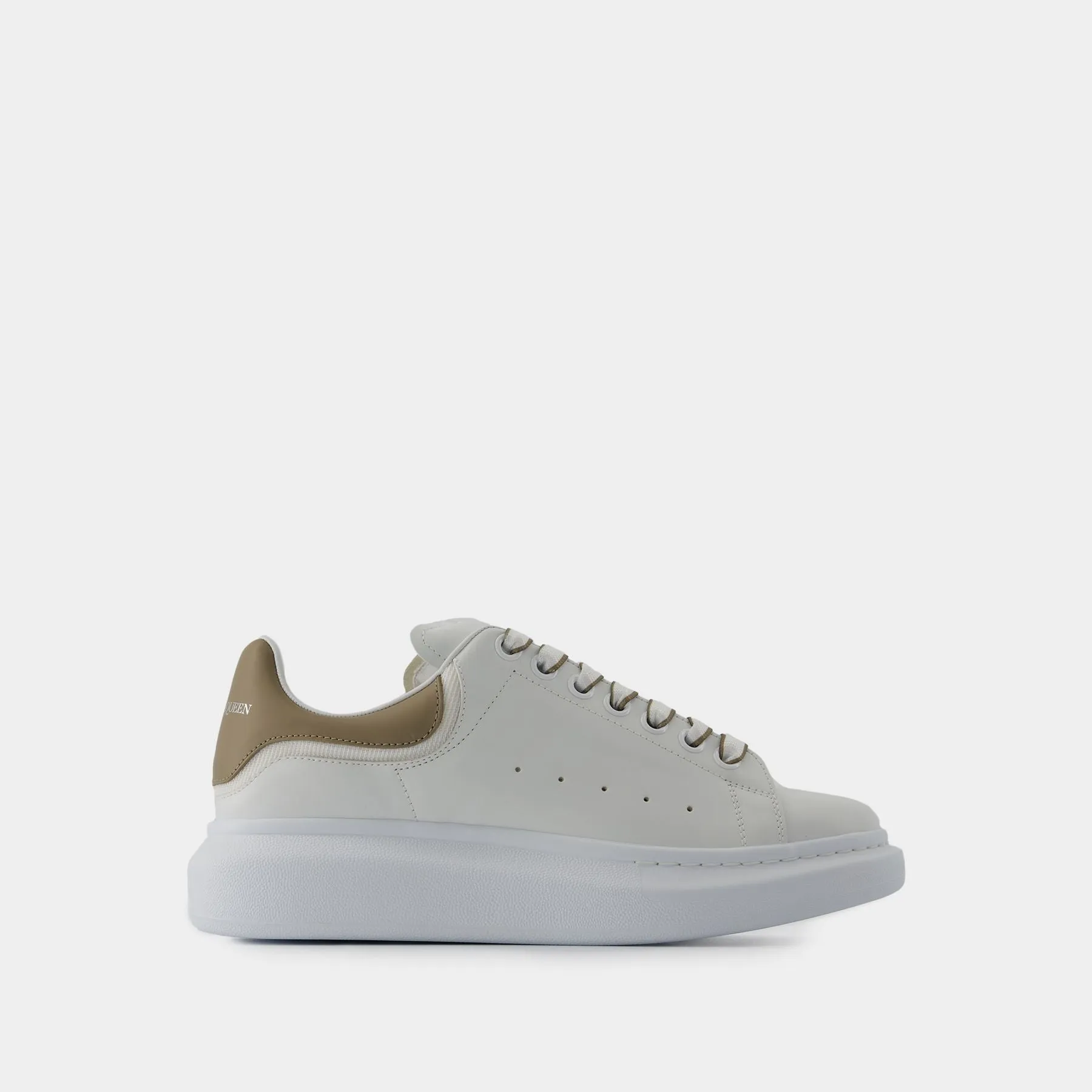 Oversized Sneakers - Alexander McQueen - Leather - White/Beige