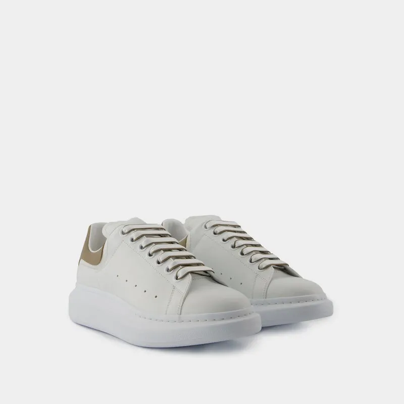 Oversized Sneakers - Alexander McQueen - Leather - White/Beige