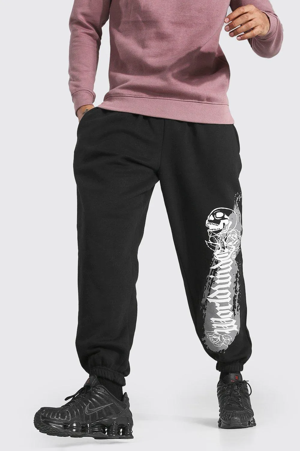 Oversized Worldwide Print Joggers | boohooMAN UK