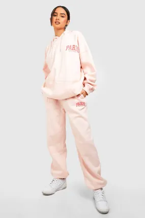 Paris Slogan Hooded Tracksuit