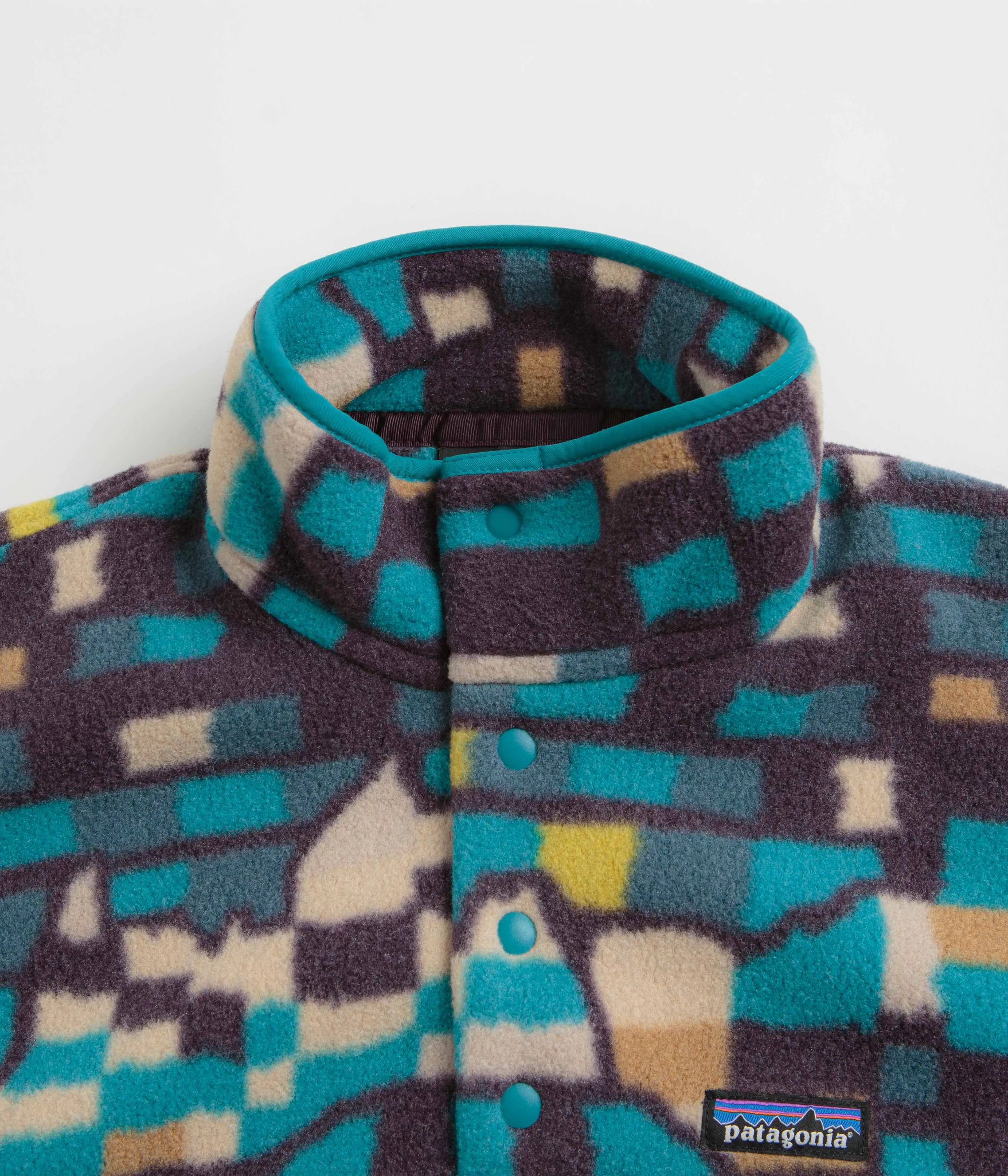 Patagonia Snap-T Fleece Fitz Roy Patchwork Belay Blue.