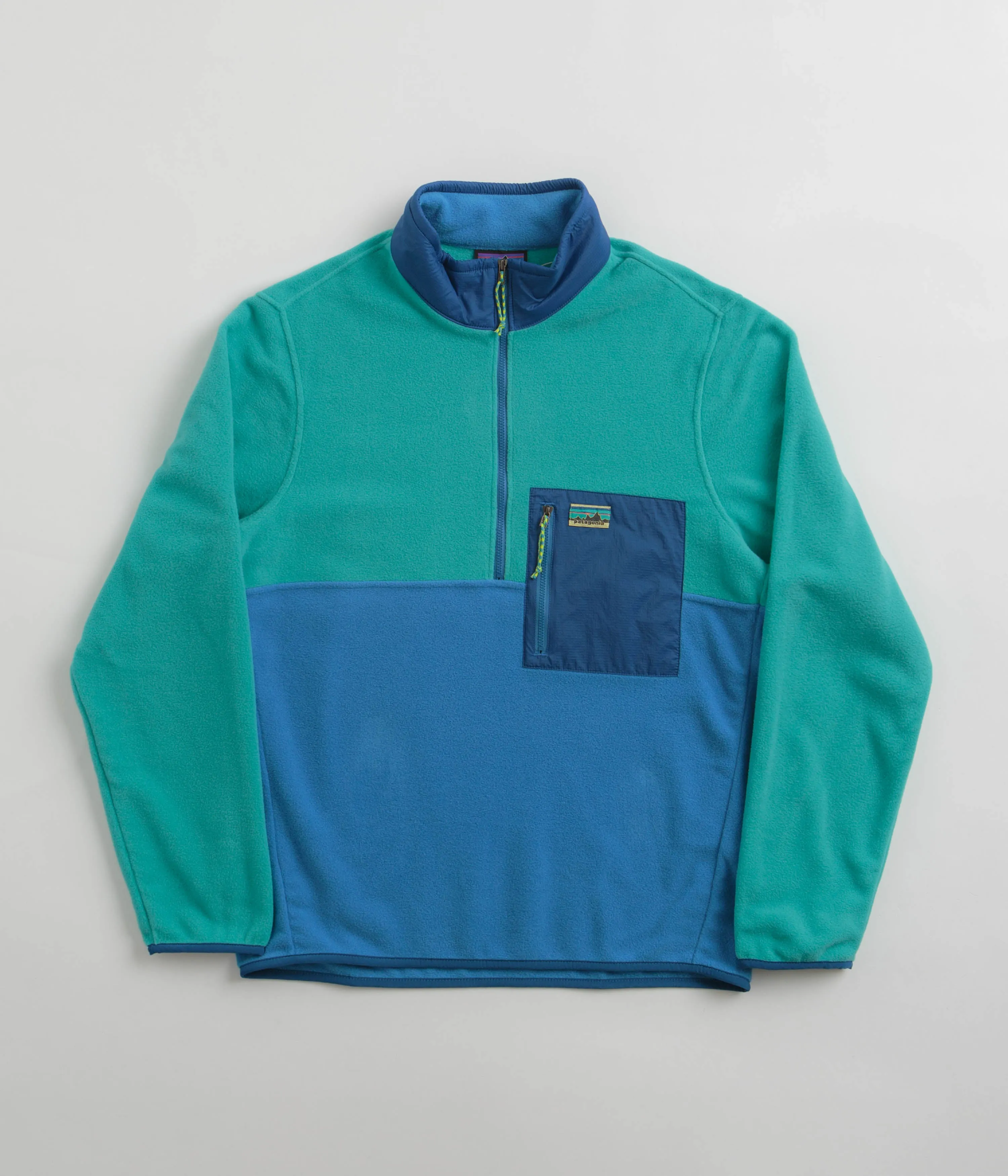 Patagonia Vessel Blue Microdini 1/2 Zip Fleece - Pullover