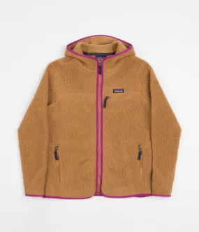 Patagonia Women's Retro Pile Hooded Fleece - Nest Brown / Amaranth Pink - Shop Now